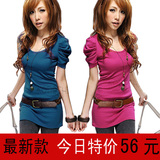 2012春装新款大码女装新款夏装短袖宽松t恤海潮修身T恤韩版