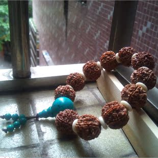  超值礼品16-19MM天然六瓣金刚菩提子 佛珠 手串 手链绿松石佛头