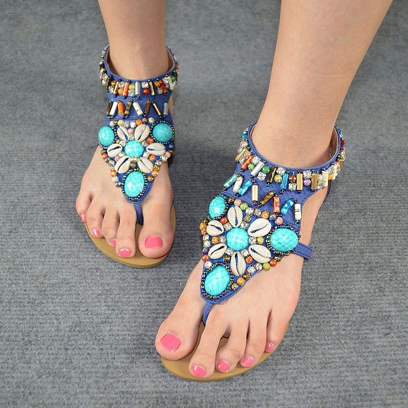 新品波西米亚平底...