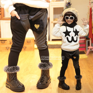 韩版童装女童秋冬装新款儿童裤子潮时尚加厚大PP裤保暖裤7231