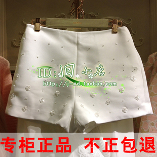 欧时力专柜正品代购2014<em>春夏</em>装新款钉珠热裤