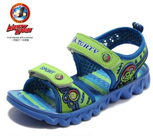  mighty mouse男童鞋米奇凉鞋夏款新品儿童凉带灯鞋沙滩鞋男