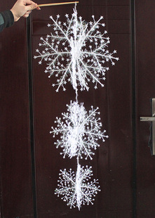  爱新奇 圣诞节装饰品 B73立体五星雪花片吊挂 6个一包大中小80g