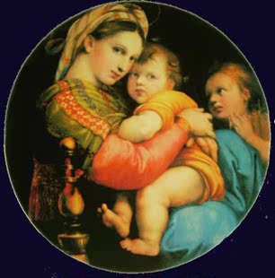 圣母子---手绘油画 高档油画 拉斐尔代表作