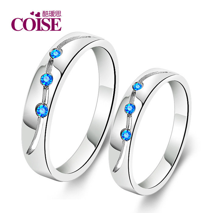 coiseԭ����Ʒ 925���� ��ɫ��觺����½�ָ ���¶Խ� ��������Ů