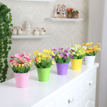 特价!绢花假花塑料花装饰花 仿真花小绿植盆栽套装 创意搁板摆设