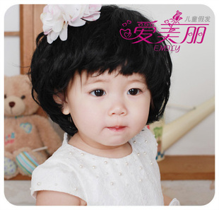 出口韩国儿童假发可爱小美女宝宝假发 儿童假