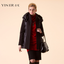 YINER音儿影儿 专柜正品冬新连帽黑色修身棉服81508080