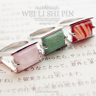  [A282]独家发售！天然石头宝石玉石水钻戒指饰品批发 文艺民族风