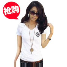 特价 <span class=H>欧时力</span>2012夏装新款品质女装韩版V领大码宽松短袖t恤女包邮
