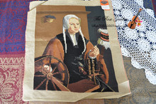 [月光玫瑰园收藏品][孤品]出口手工纯毛绒绣画高桥绣品-纺织女