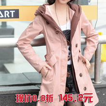 2012春装 新款女装 韩版单排扣修身显瘦淑女纯色 长款风衣外套