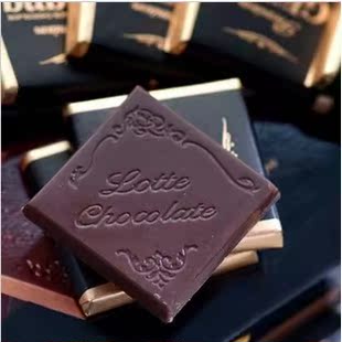  韩国进口巧克力 乐天加纳纯黑巧克力 90克 礼盒装18小块
