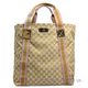 GUCCI 古奇 08春夏新款爆款 杏布配金皮金粉条纹双G手提包