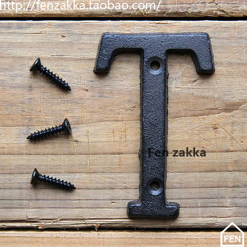 FEN ZAKKA 杂货 出口原单 铸铁金属数字 字母T