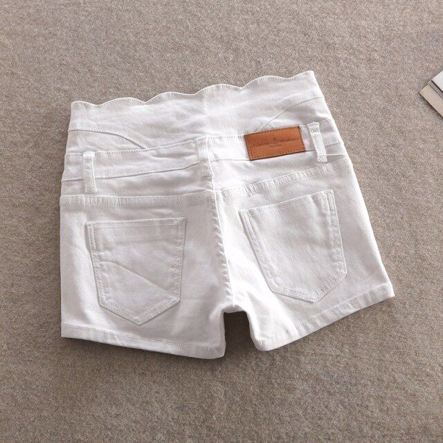 夏季新款韩版大码显瘦高腰<em>短裤女夏白色</em>高腰短