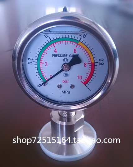 Clamp Stainless steel Sanitary Septum Pressure gauge YTP60 Food grade Septum Pressure gauge 0-1MPAin the Hardware/Tool , Instrumentation , Pressure gauge category - from Buy2taobao.com to provide professional Taobao agent buy service