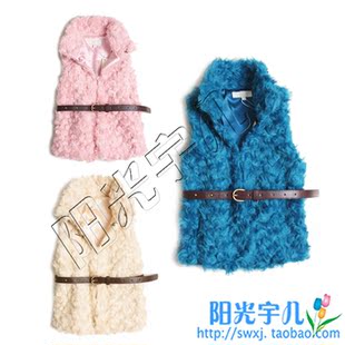  秋冬外贸童装仿羊羔绒女童马甲毛绒背心儿童马夹韩版女 5202#