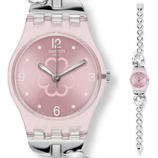  专柜联保正品 Swatch 手表  水钻水晶淑女表 银色花开 LP130G