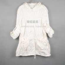 冲冠特价35元<span class=H>艾格</span>ETAM专柜正品ES女装全棉中长款褶皱带帽风衣大衣