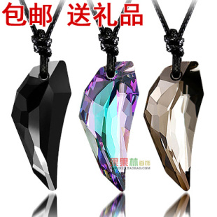  男士辟邪狼牙吊坠 奥地利水晶项链 韩版饰品 锁骨链生日礼
