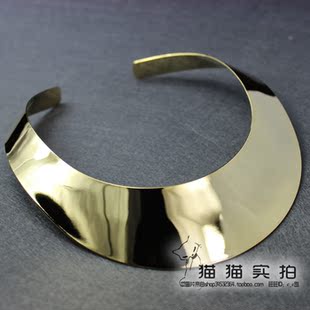  出口欧美大牌朋克金属项圈 细项链 镀18K真金完美版 2色 猫猫实拍