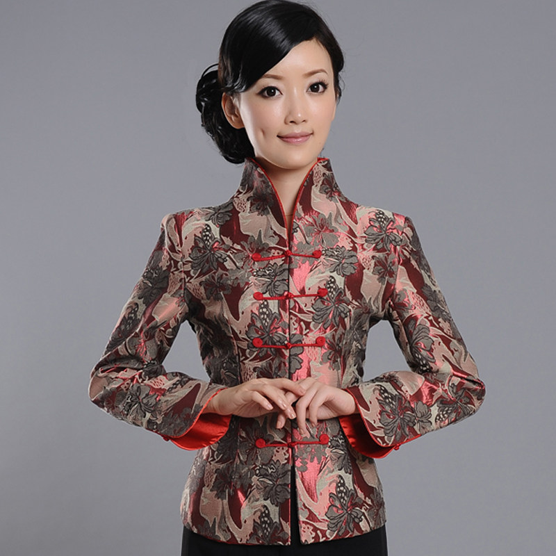 2012新款 女式长袖礼服 中式长袖上衣 女式唐装外套 中国风春秋装