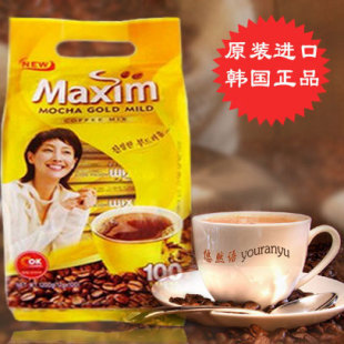  T韩国原装进口 韩国MAXIM麦馨摩卡咖啡100条1.2kg 韩国麦馨咖啡