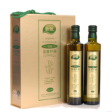 新鲜汇 鹿源有机冷榨 脱蜡 亚麻籽油 500ML*2瓶精装礼盒 年货