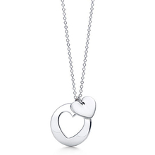 Bank of New artículos de moda de comercio [Tiffany] Especial de clase A de dos piezas de plata corazones collar