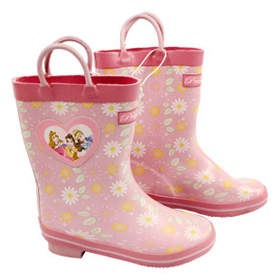  三皇冠 迪士尼粉色可爱三公主 时尚儿童雨鞋儿童雨靴