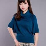 韩版春秋女装蝙蝠衫堆堆领大翻领蝙蝠针织衫 蝙蝠中袖 外套