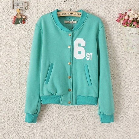 新款春装 2014休闲百搭棒球衣 数字字母印花全