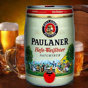  新货到 德国原装进口啤酒 慕尼黑普拉拿柏龙小麦啤酒 5L桶装