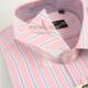 Armani阿玛尼粉红浅蓝条纹长袖衬衫 牛津面料