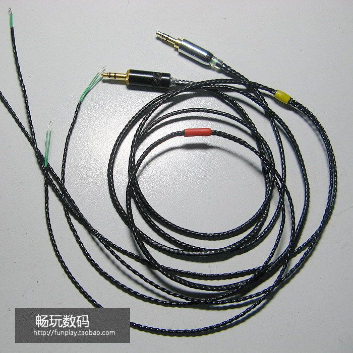 【畅玩数码】特氟龙 特富龙 镀银耳机升级线 维修线 成品 黑亮线