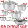 新品厂家限时促销 不锈钢复合底汤煲 奶锅 电磁炉通用16-24cm