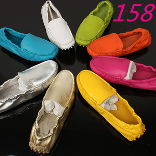  最新款豆豆鞋女真皮平底平跟单鞋女鞋船鞋懒人套脚鞋特价