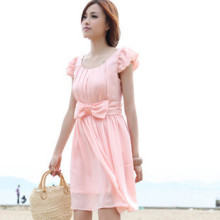花园街19号 名媛淑女 钉珠蝴蝶结修身 连衣裙912230