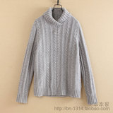 外贸精品 男款 半开领 <em>拉链</em> 棉线 <em>毛衣</em> 加肥加大