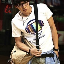 LI HOMME2010首推<span class=H>精</span>棉修身圆领烫钻短袖T恤TREND之漫画风 纯白