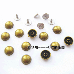  DIY配件/DIY撞钉/朋克铆钉/DIY柳钉/圆形钉 10MM 2色入