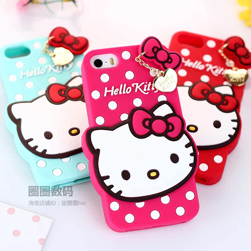 小美乐 波点猫 苹果5手机套 iphone4S手机壳4S新款 苹果4S手机套