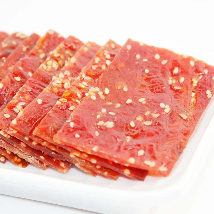 【淘金币】现货 现烤蜜汁 靖江纯肉芝麻猪肉脯250克 香甜/香辣