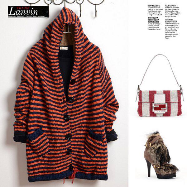 【多图】<em>条纹毛衣开衫</em>中<em>长款</em>外套 - <em>条纹毛衣开</em>