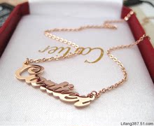 168 \ las letras de oro rosa de 14K de oro collar de Chanel collar con hipoalergénica no se apaga