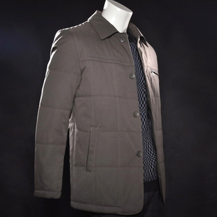  嘟宝正品 商务棉服 翻领冬季薄款棉外套 休闲棉衣 男士成熟中年款