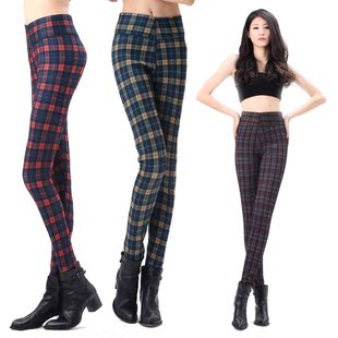  限量最后一天 秋冬新款打底裤 加绒加厚格子卡拉绒显瘦保暖女