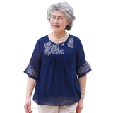 乐宝商城 2012新款夏装 中老年服装女装乔其绣花上衣妈妈装528 【优惠价:68.60元 最近成交2562笔】