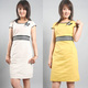 超气质腰封感配胸花通勤短袖连衣裙 C838